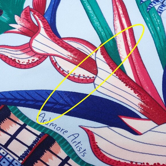 HERMES Blue Silk Scarf - Picture 8 of 9